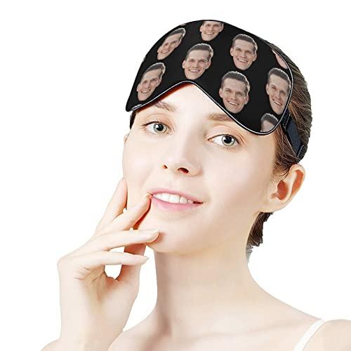 Pruoyi Custom Sleep Mask Personlized Eye Mask Design Your Own Picture Text Adjustable Soft Eye Masks Eyeshade Blindfold for Women Men Airplane Travel Sleeping (Style1)