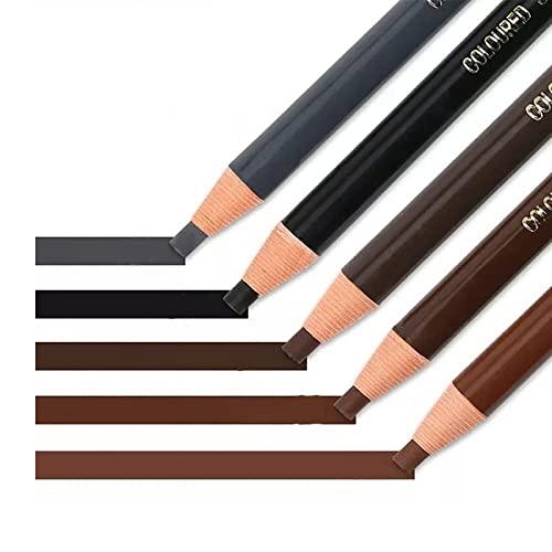 Pinkiou 5pcs Microblading Pencil Waterproof Eyebrow Peel-off Pencil Pull Cord Microblading Supplies Brow Lamination Pencil Set For Marking Filling Outlining Eye Brow Liners In 5 Colors