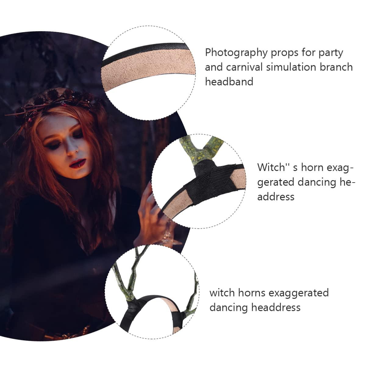 Beaupretty Beaupretty Antler Headband, Simulate Tree Branch Hair Band Forest Elk Horn Headpiece for Halloween Christmas Cosplay Party