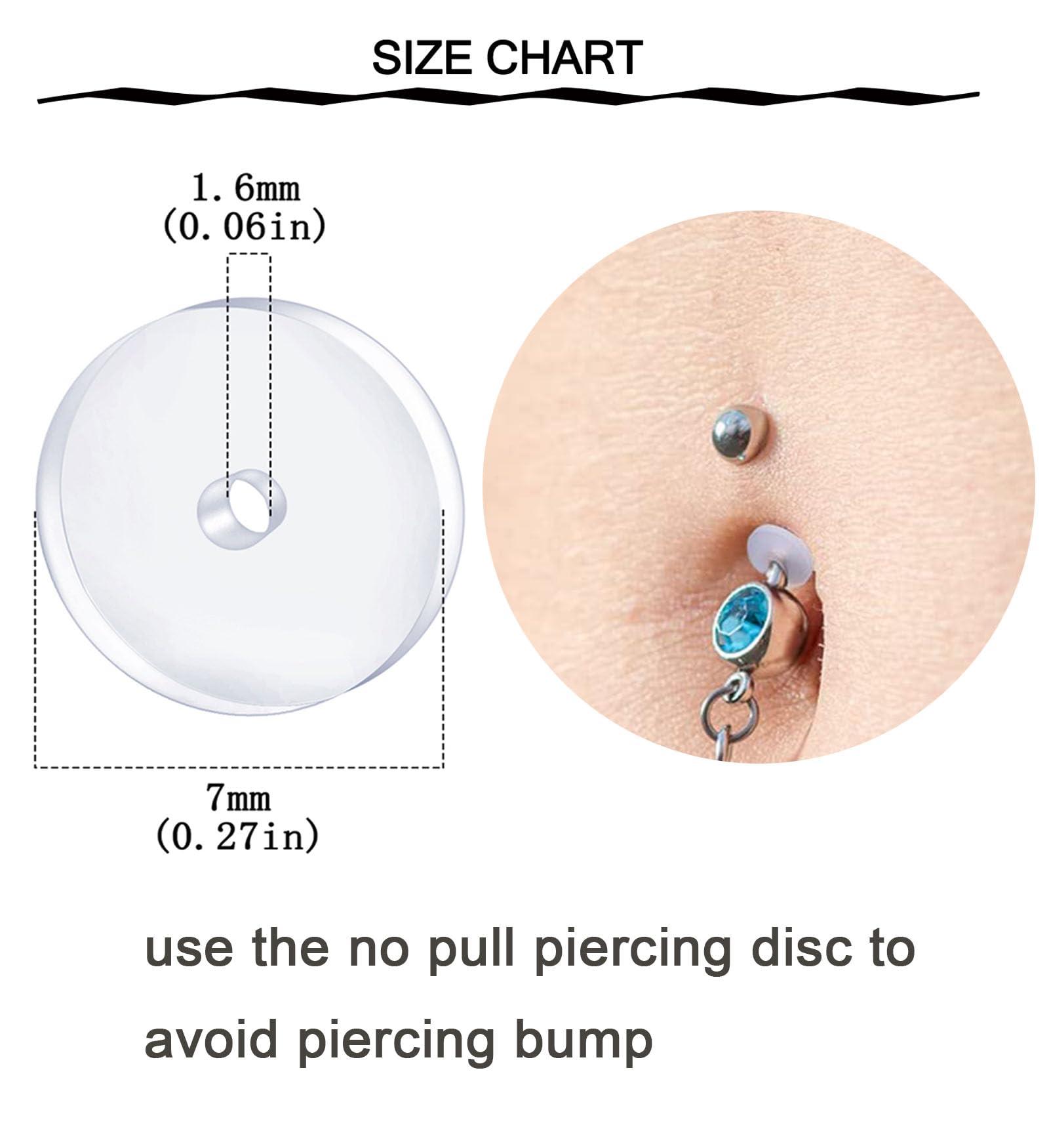 QWALIT QWALIT Belly Button Piercing Kit Belly Piercing Kit Belly Button Piercing Needle Navel Piercing Kit Belly Button Ring Piercing Kit Silver Gold Belly Piercing kit 14 gauge piercing needle