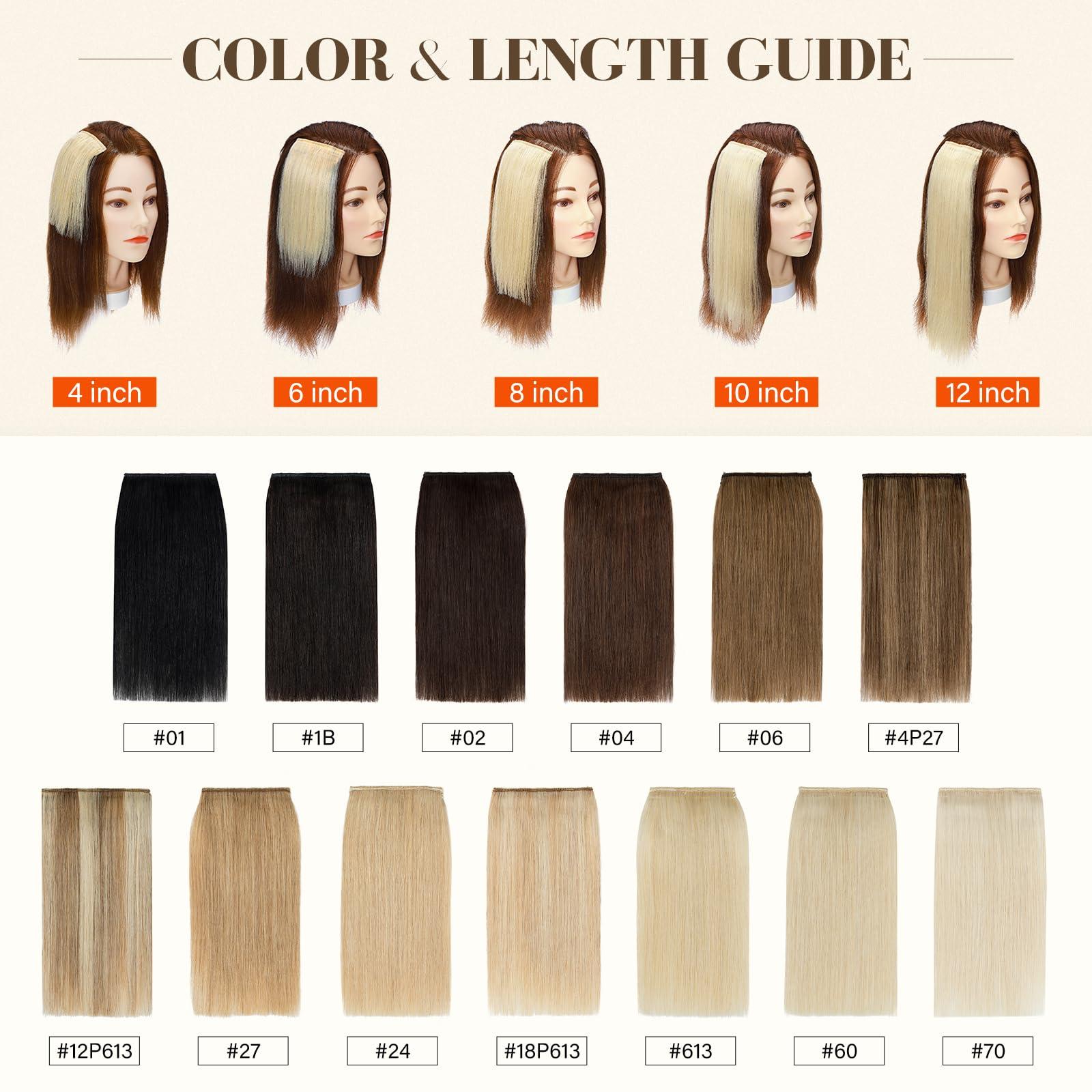 S-noilite S-noilite 2PCS Clip in Short Hair Extensions Human Hair Clip in Hairpieces 100% Remy Hair For Women with Short Hair Adding Hair Volume 20g 6Inch-Dark Brown