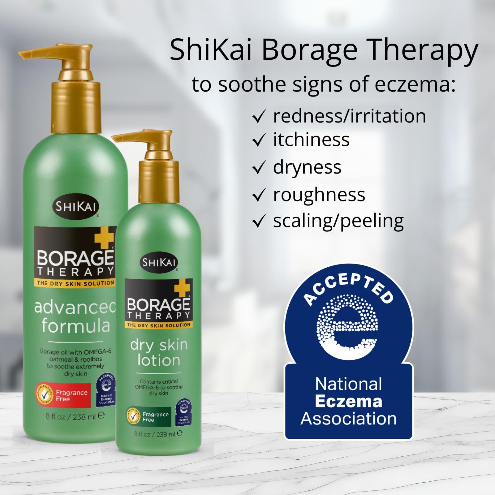 ShiKai ShiKai Borage Therapy Dry Skin Lotion Moisturizer (16oz, Pack of 2) Unscented Skincare | Hydrating Lotion for Eczema, Dry Hands & Body | With Oatmeal, Shea