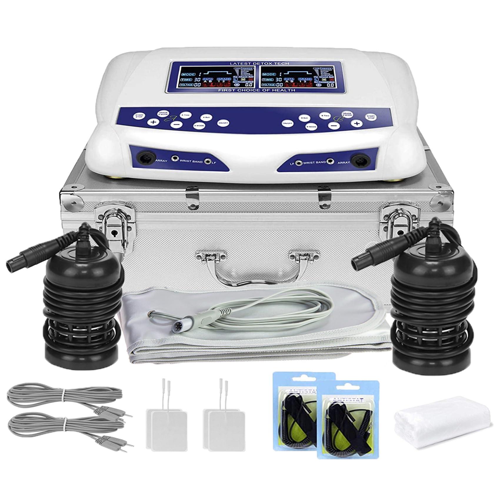 LeCuag Ionic Foot Bath Detox Machine, Professional Ion Cleanse Dual Ionic Detox Foot Bath Spa Ion Spa Chi Cleanse System for Home USE, 8 Mode Foot Spa Detox, Far Infrared Belt