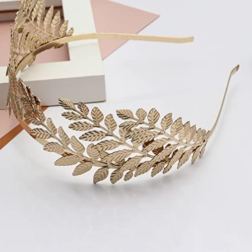 Beaupretty Goddess Leaf Headband Leaves Crown Tiara Greek Goddess Headband Wedding Headpiece for Women Girls (Golden)