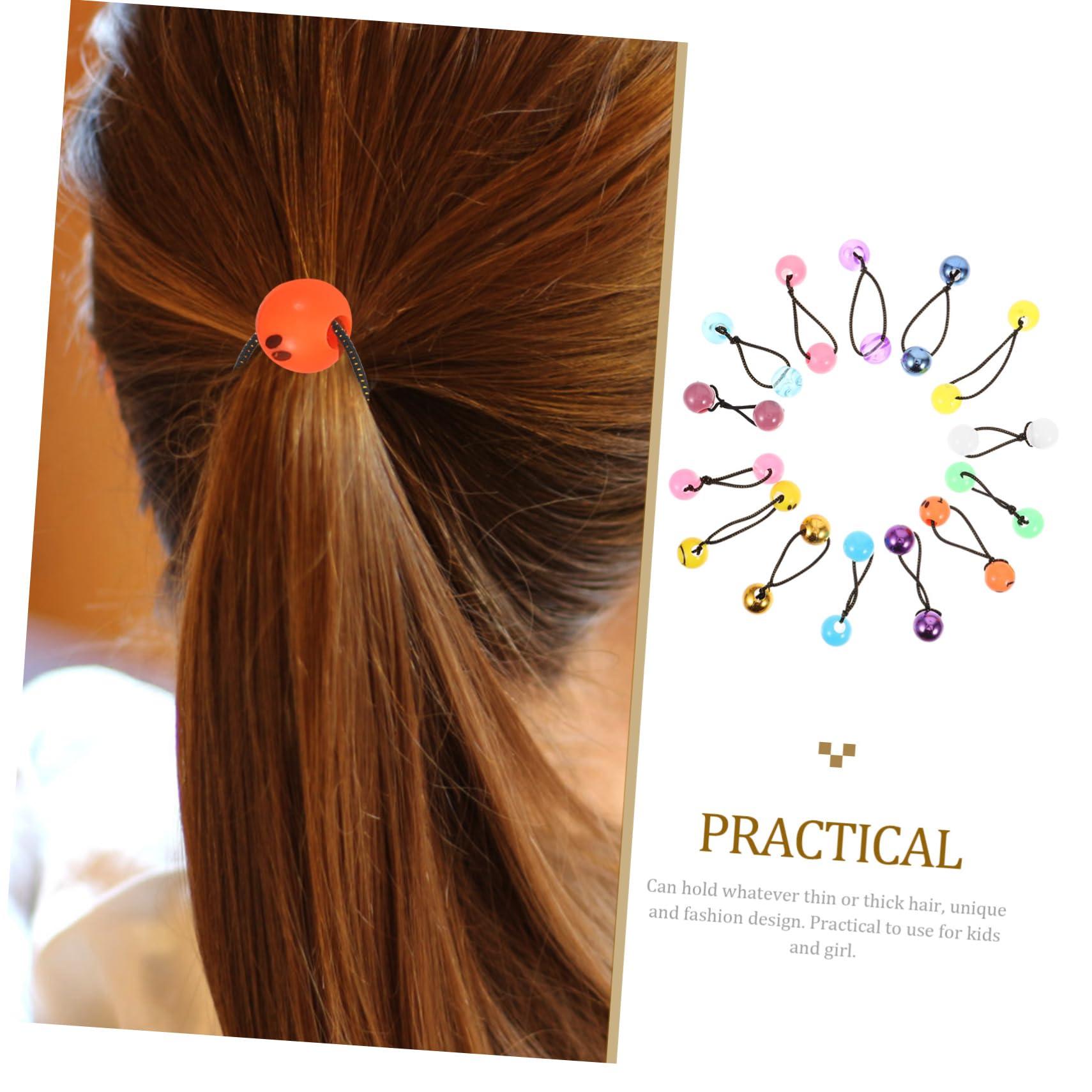Gogogmee Gogogmee 24 Pcs Hair Ties Bracelets Plastic Hair Ties Colorful Hair Ties with Balls Stretchy Hair Ties