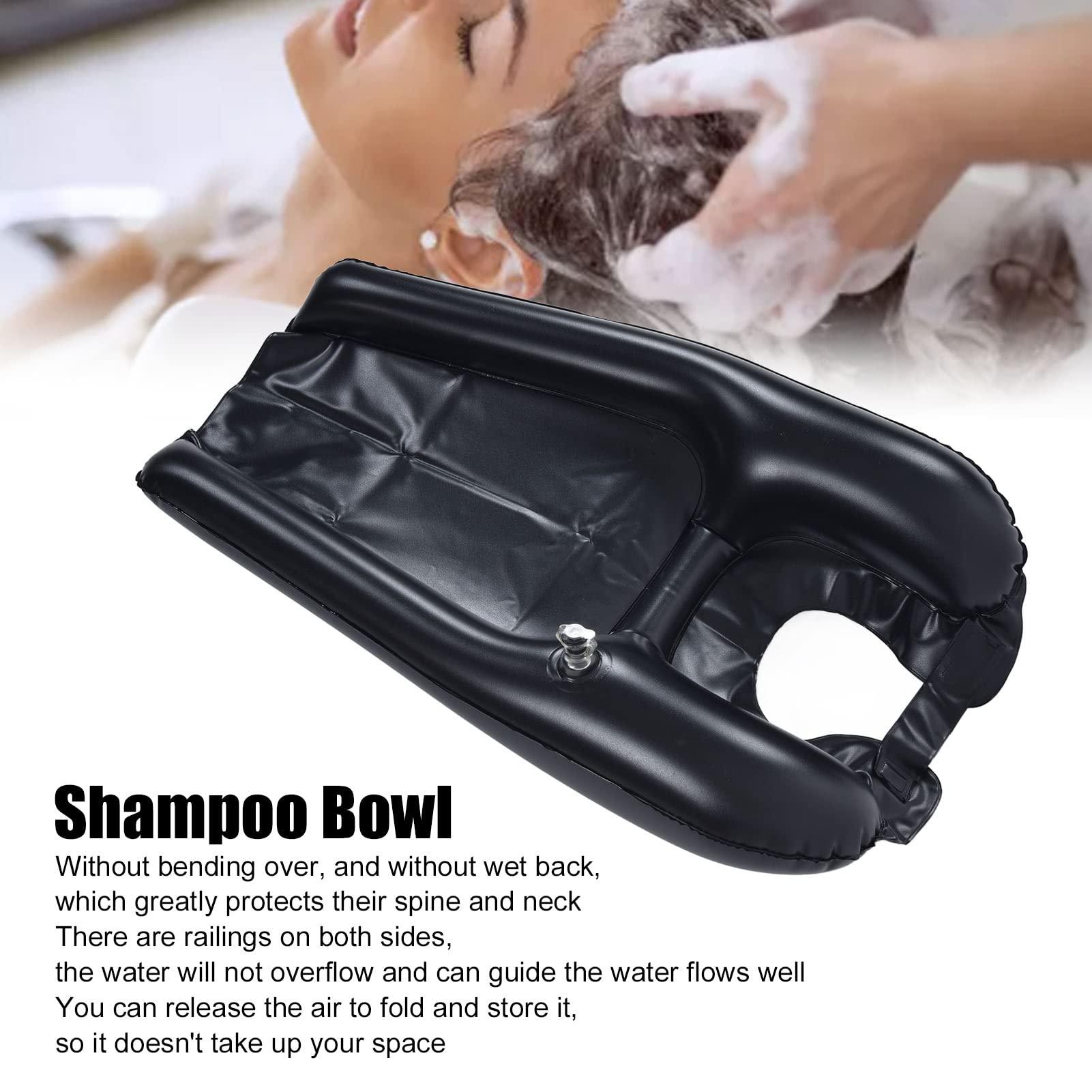 Pilipane Inflatable Hair Washing Basin for Sink at Home , Portable Shampoo Bowl , Hair Washing Basin for Bedridden , Disabled , Injured , Wheelchair Person at Bedside and Kitchen Sink Use(Black)