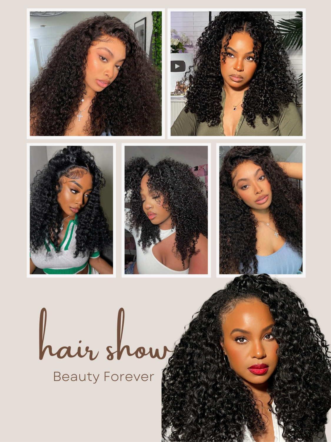 Beauty Forever Beauty Forever V Part Curly Wig Human Hair EasiContour Vpart Wigs No Leave Out Glueless Upgraded U Part Wigs for Women Clip In Half Wig None Lace Front Wigs Natural Color 150% Density 22inch