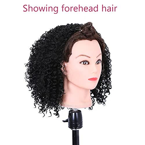 Fancy Hair Fancy Hair Afro Wig Afro Kinky Wigs Short Curly Half Wig Heat Resistant Fiber Synthetic Party Cosplay Half Wigs for Women Nature Black