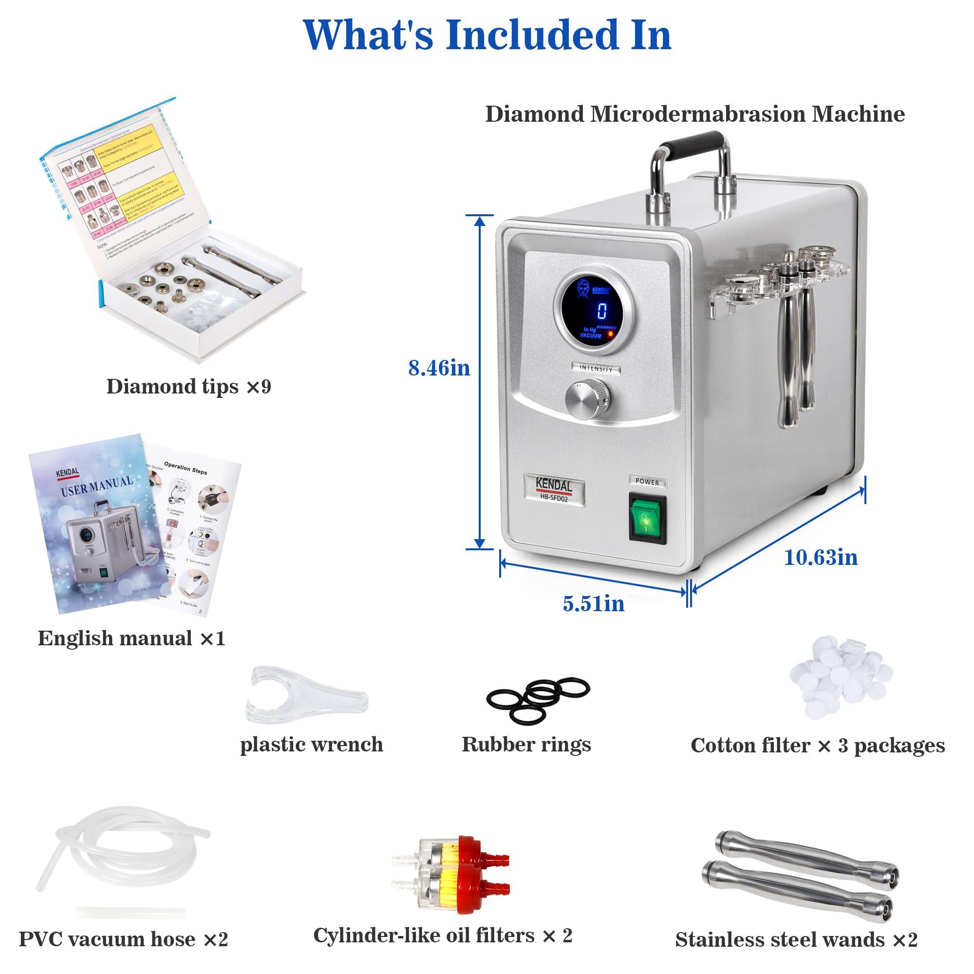 Kendal Kendal Professional Diamond Microdermabrasion Machine, Dermabrasion Facial Skin Care Equipment with Digital Display also good for home use 110V-220V HB-SFD02
