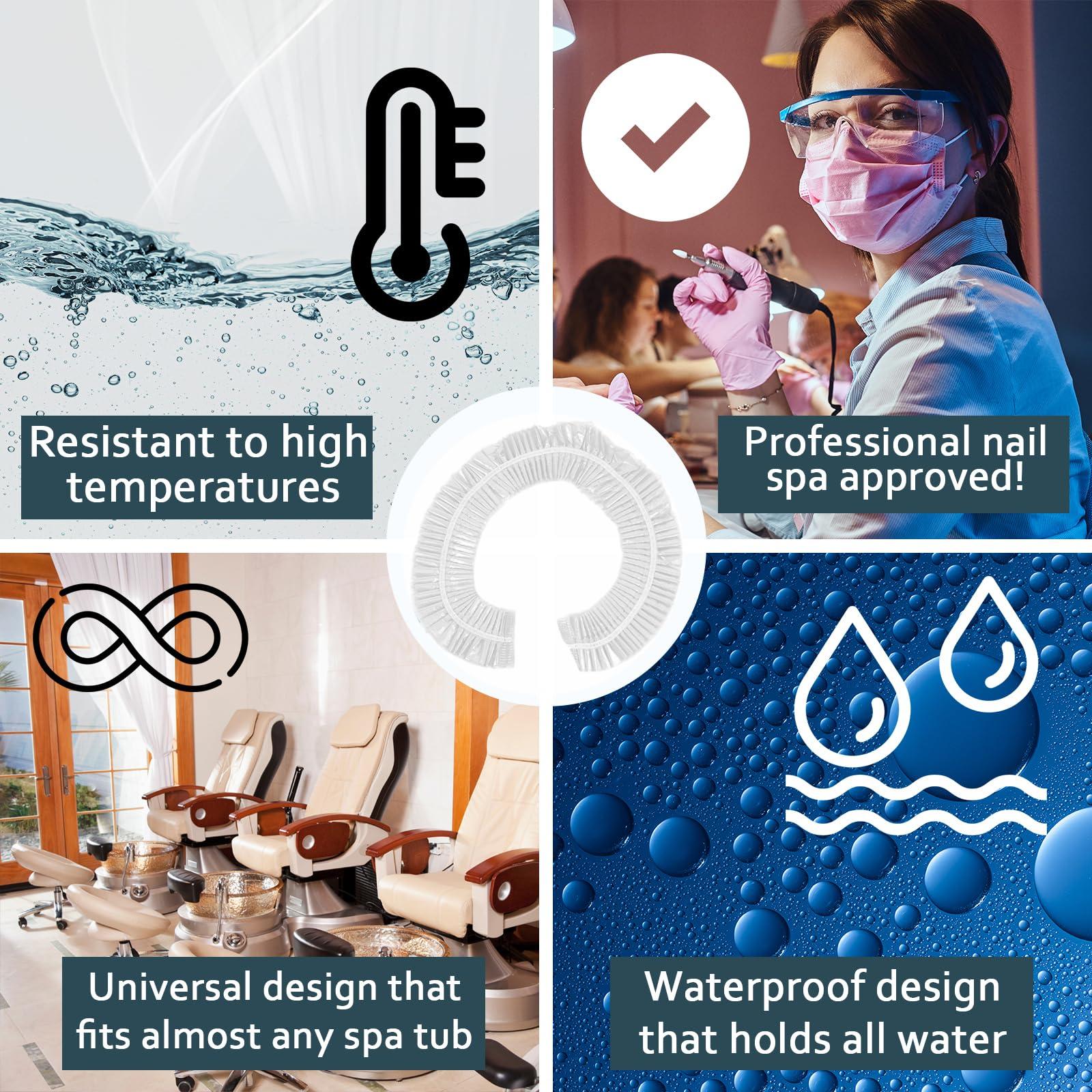 PrettyClaw 400 pcs PrettyClaw Disposable Spa Chair Liners Elastic Bags for Pedicure and Foot Massage Fits Most Salon Chair Tubs Clear