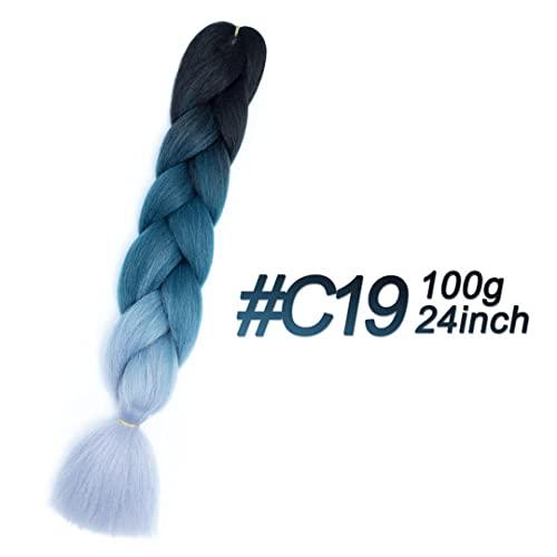 STREJHYT 5 Pcs Rainbow Shadow Braiding Hair 24 Inch Jumbo Braids For Braiding Weave Box Braids Hair Extensions Pink Purple Blonde B2 24inches 1Pcs/Lot