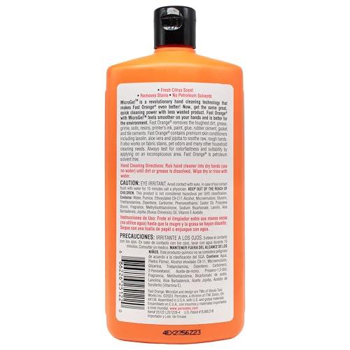 Fast Orange Fast Orange 25122 Pumice Lotion, Heavy Duty Hand Cleaner, Natural Citrus Scent, Waterless Cleaner For Mechanics, Strong Grease Fighter, 15 oz