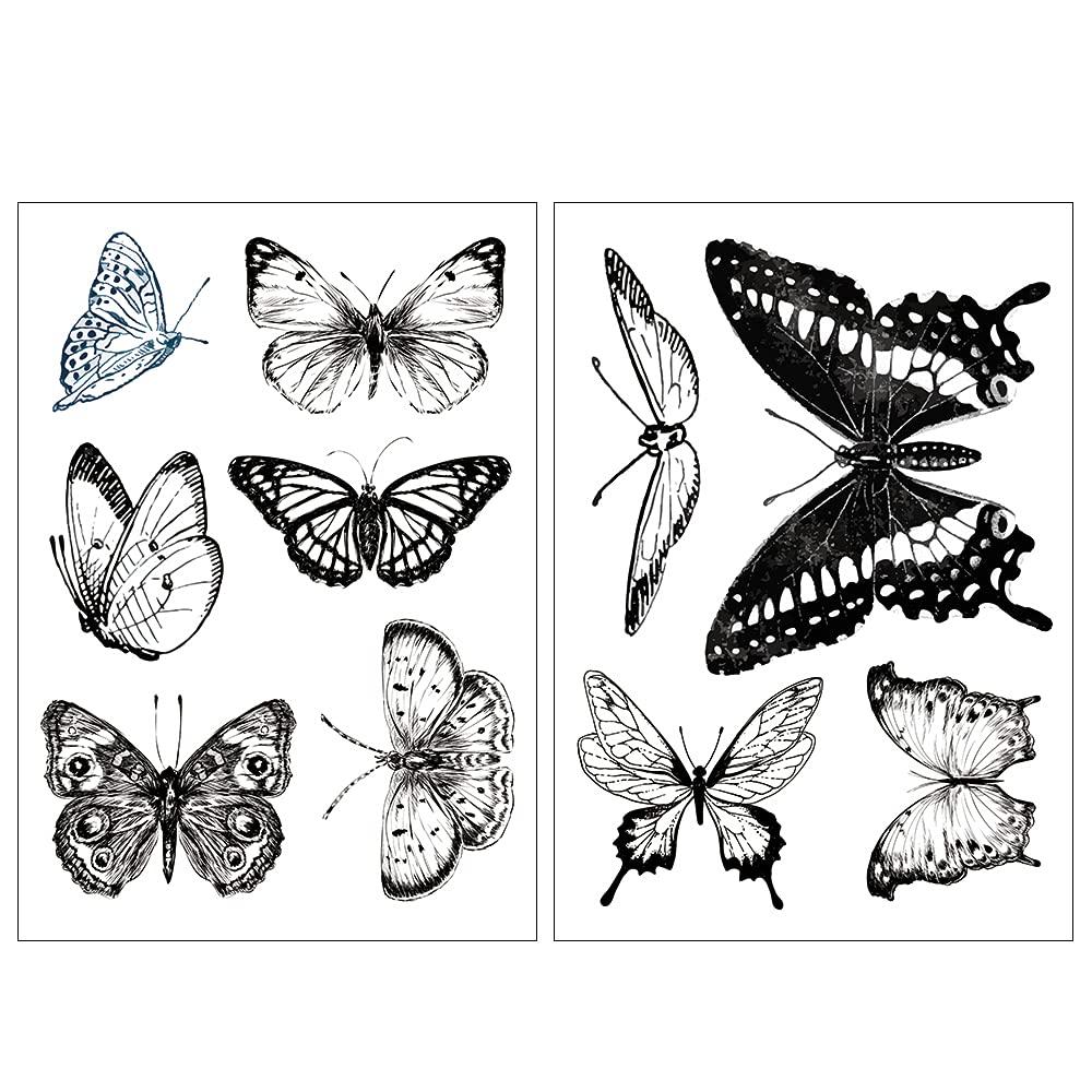 EVERJOY Everjoy Realistic Black Butterfly Temporary Tattoo Stickers - Waterproof Fake Tattoos, Party Favors, Themed Decorations and Gifts for Women