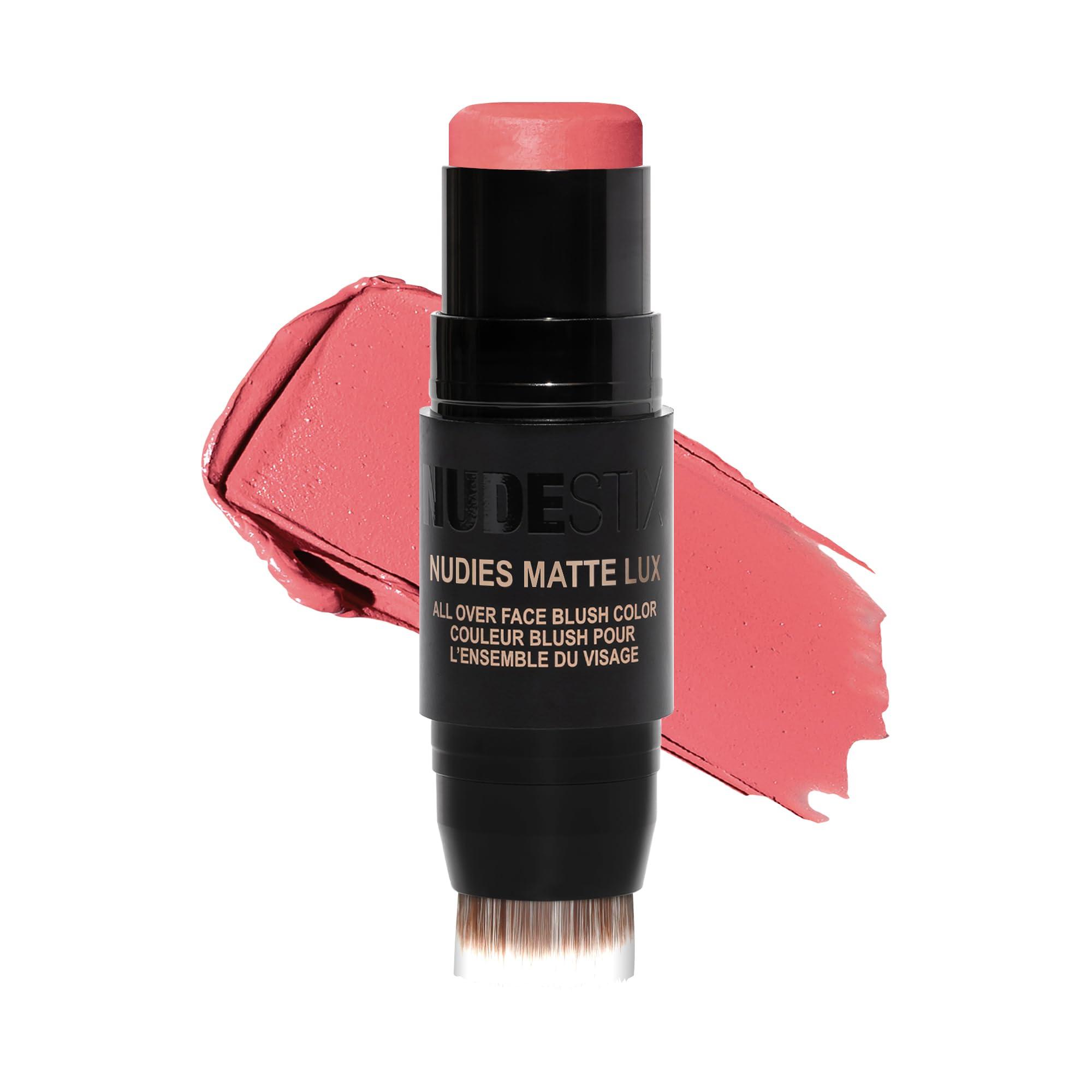 Nudestix Nudestix Nudies Matte Lux Cream Blush 3-in-1 All Over Face Colour For Cheeks Eyes and Lips w/Blending Blush (Juicy Melons)