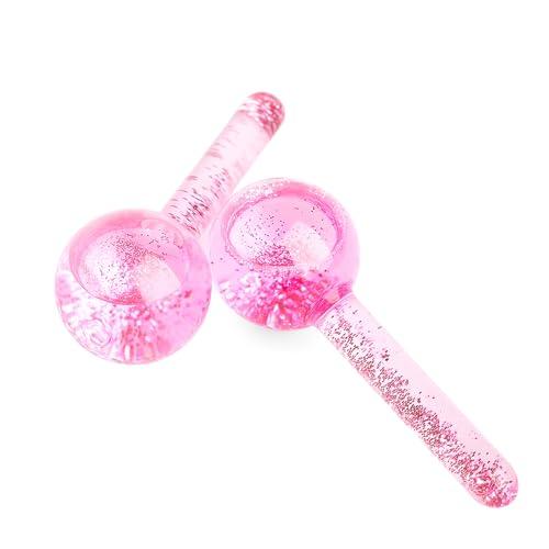 Zo Ayla Zoe Ayla Ice Globes, 2 pcs - Face Ice Roller for Relaxing and Reducing Fine Lines - Tightening and Depuffing Skin - Ideal for Tired Eyes - Travel Sized Facial Massager with Cute Sparkles