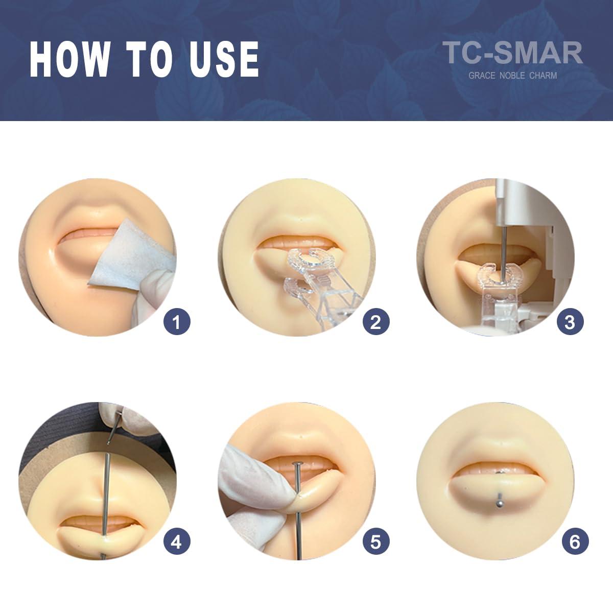 TC-SMAR TC-SMAR 5 Pcs Lip Piercing Gun Kit, Body Piercing Kit for Men Women, Easy, Safe, Disposable, Done Alone