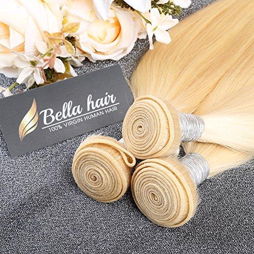 Bella Hair Bella Hair Unparalleled Quality Brazilian Virgin Hair Sleek Straight, 613 Russian blonde Remy human hair bundles (26”28”)