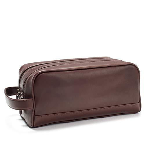 Leatherology Leatherology Mahogany Double Zip Toiletry Bag