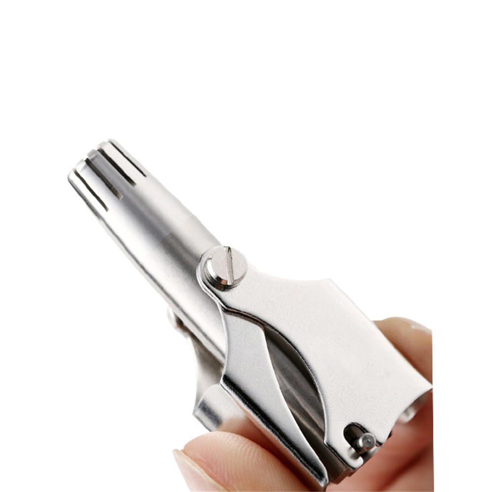 WELANGBN WELANGBN Manual Nose Hair Trimmer for Man & Woman,Trimmer for Nose,Ear,Moustache and Whiskers Hair,Waterproof,Stainless Steel with Brush,Nasal ClippersComes with a Cleaning Brush, Silver