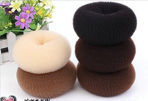 AnHua AnHua®2PCS Dark Brown Extra Large Hair Styler Tool Donut Bun Maker Former Doughnut Shaper Ring Styling Roll Updo 10cm