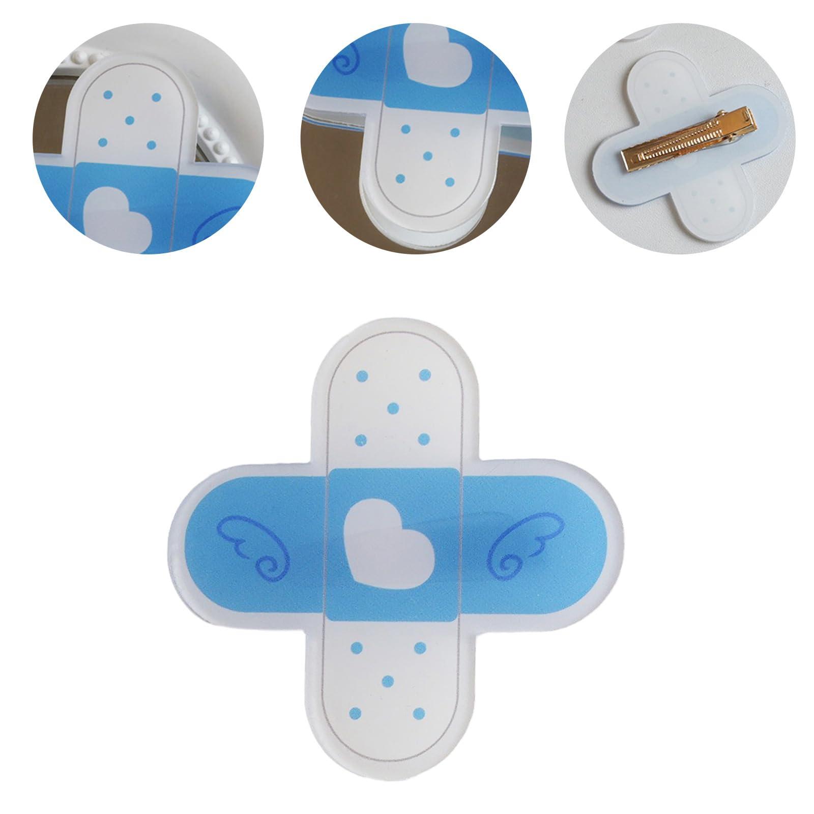 CHENZILIN CHENZILIN Acrylic Cross Hair Clip for Teens Girls Cute Hairpins Side Clip Y2K Barrettes for Women Side Bangs Subculture Hairpin, Blue