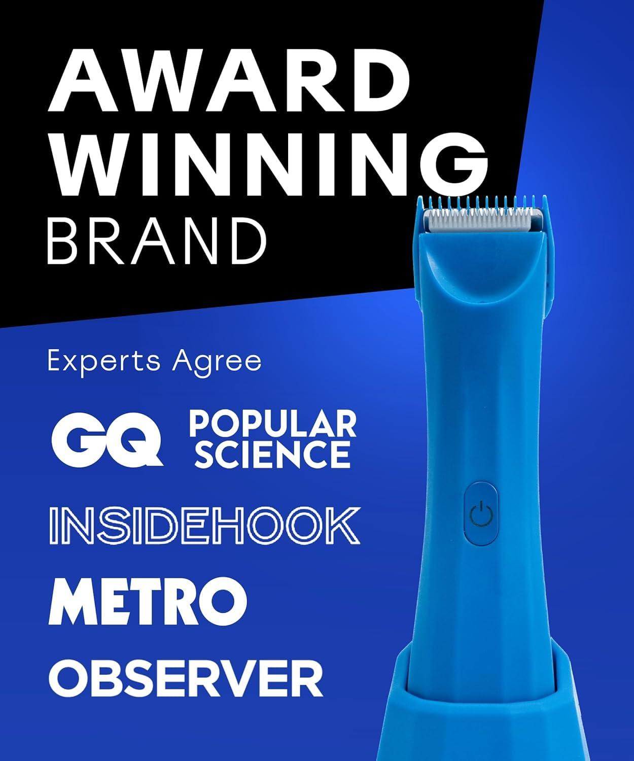 BALLS BALLS V3 The Archibald - Body & Pubic Hair Trimmer for Men - No Cuts, Sacksafe Guard, 100% Waterproof, Cordless - Wet/Dry with Replaceable Ceramic Blades Archibald Trimmer