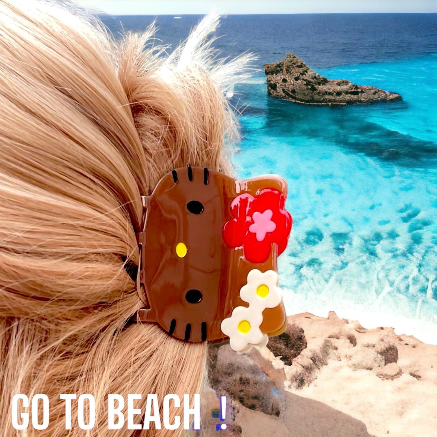 KOZUKI KOZUKI Anime Hair Clip - Hawaiibrown Kawaii Hair Style Japanese Hair Claw - Cute and Durable Hair Claw for Women and Girls - 1 Count