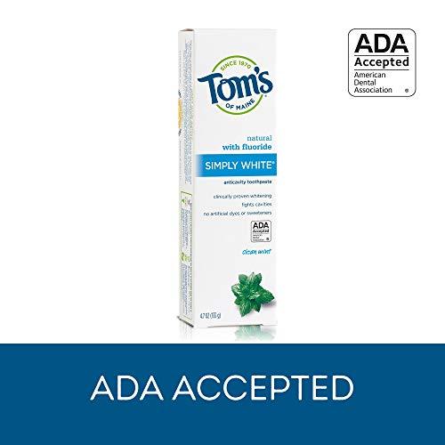Tom's of Maine Tom's of Maine Natural Simply White Fluoride Toothpaste, Clean Mint, 4.7 oz. 6-Pack (Packaging May Vary)