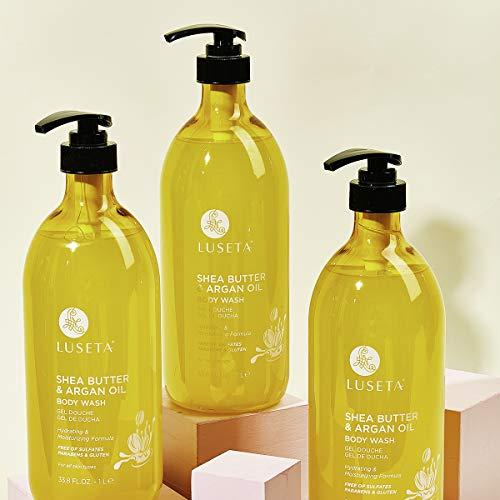 L LUSETA Luseta Shea Butter & Argan Oil Body Wash, Moisturizing Body Wash Formulated for Dry Skin Normal Skin Combination Skin 33.8oz