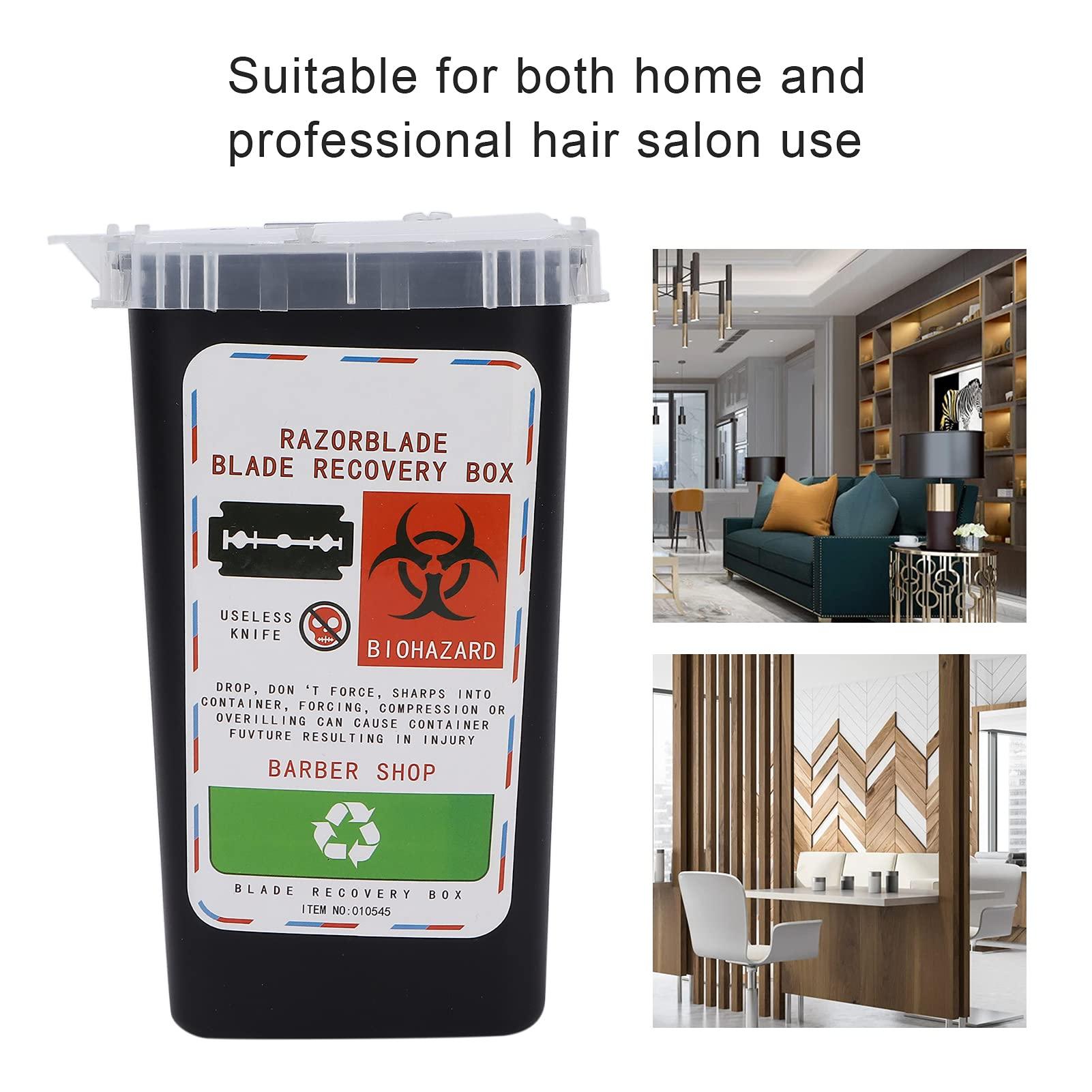 Dioche Disposal Containers Disposal Blade Container Barbershop Hair Salon Shaving Knife Blade Disposal Collect Box Approved for Home and Professional use(Black)