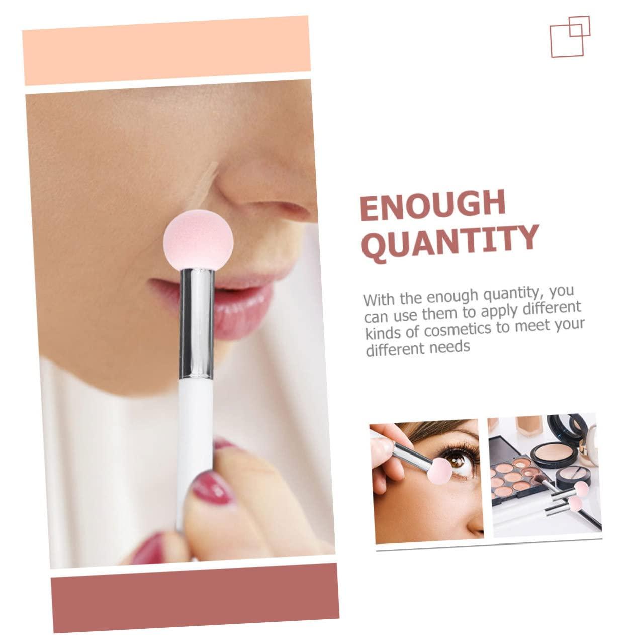 IWOWHERO 12 Pcs Sponge Makeup Brush Makeup Sponge Sponges Makeup Supplies Sponge Head Makeup Brush Makeup Eyeshadow Concealer Bulk Dual Using Sponge Dry Wet Using Sponge Wooden Handle IWOWHERO