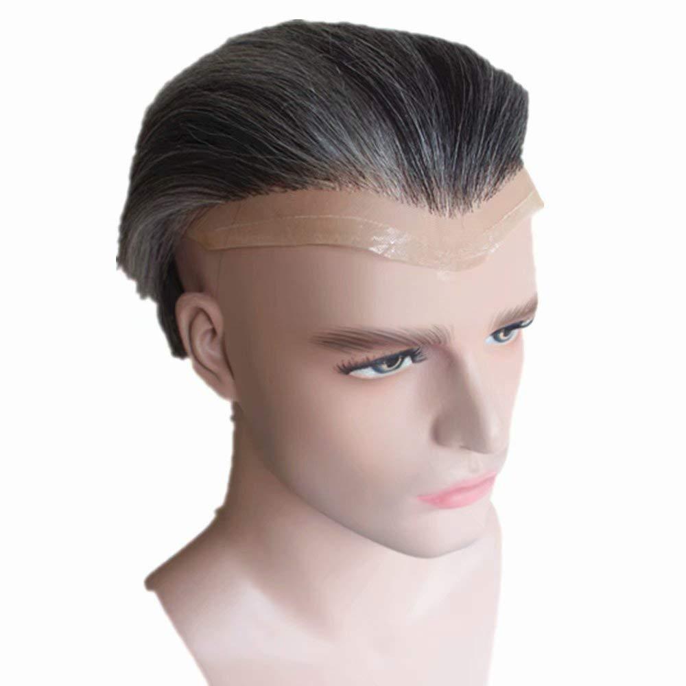 N.L.W. 1B40 Grey hair units Toupee for men Hair pieces for men NLW European human hair replacement system for men 10x8\" toupee mens hair prothesis units Lace Base