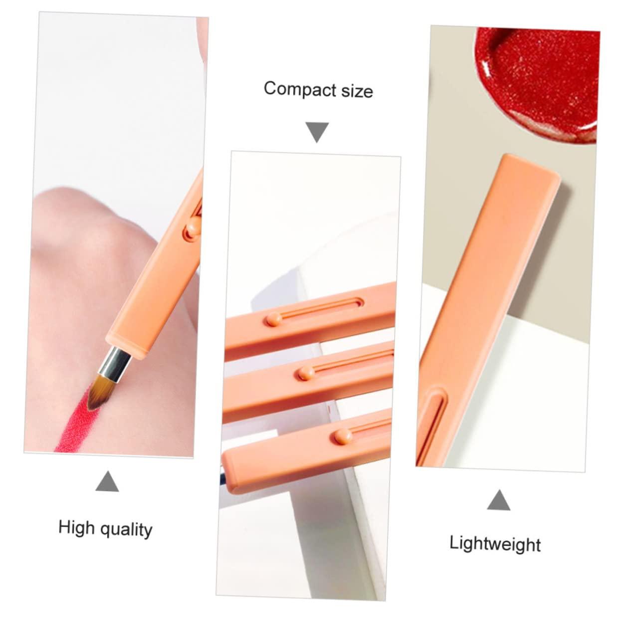 MAGICLULU MAGICLULU 1pc Retractable Lip Brush Lip Gloss Portable Lip Brush Travel Makeup Brushes Lip Applicator Retractable Lipstick Brush Lipstick Gloss Facial Brush Lip Wands Lip Plastic Orange