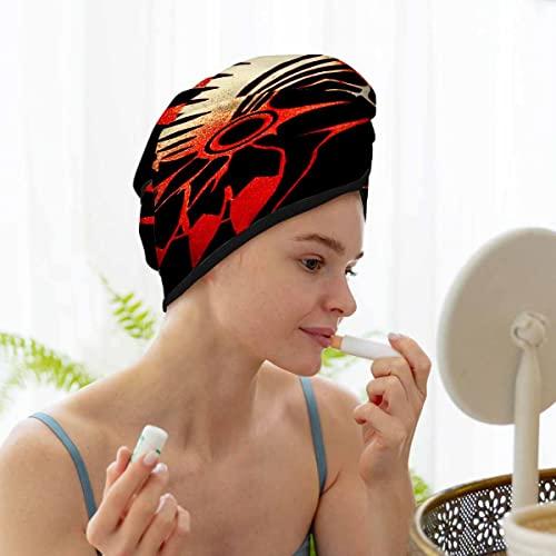 IBILIU IBILIU Indian Style Hair Towel Wrap,Hair Tuban with Button,Native American Style Tribal Fast Drying Hair Cap for Women Men