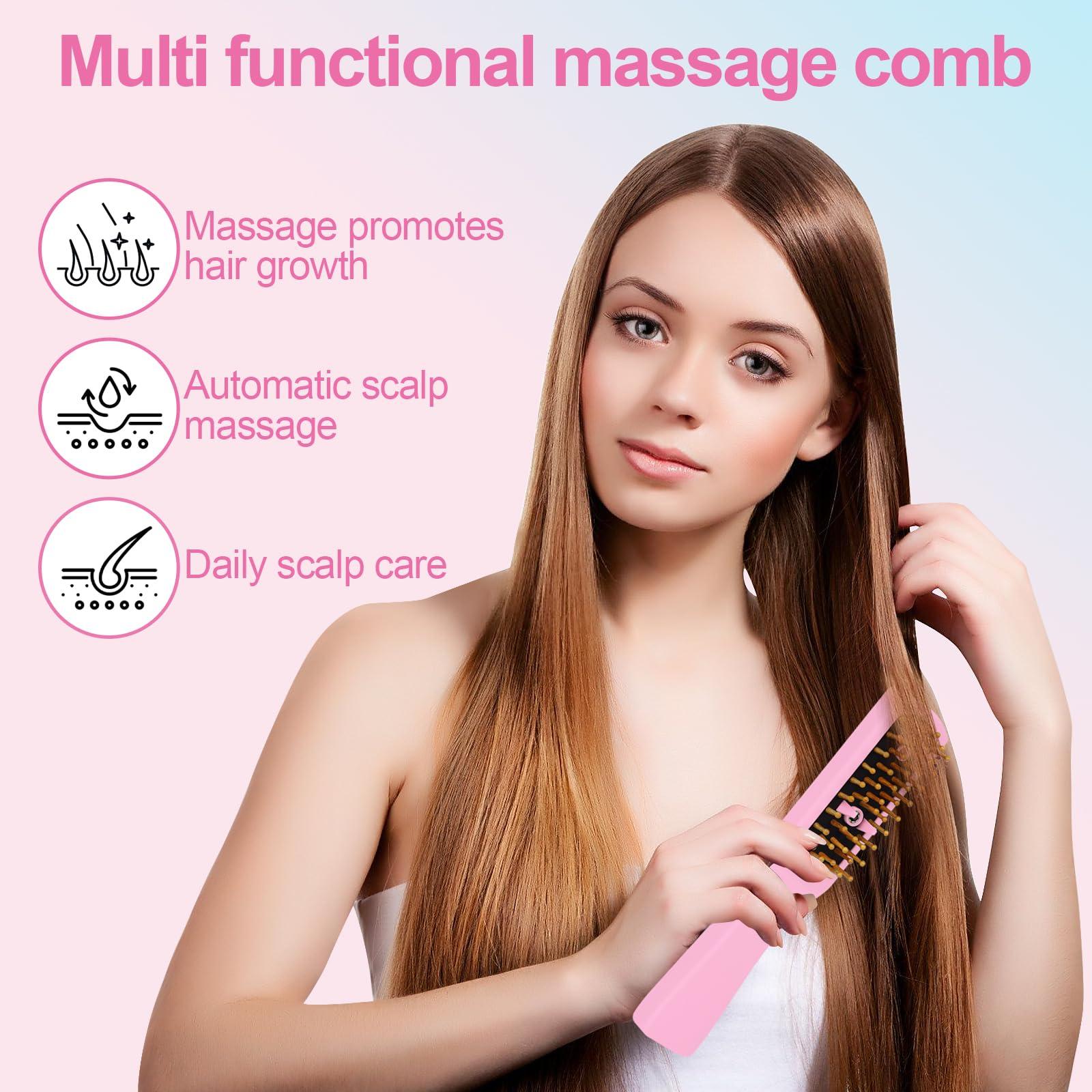 Omenglxy Intelligent Visual Scalp Comb - Hair Comb with Camera, Ultrasonic Electric Hair Brush, Promote Hair Growth, HD Scalp Monitoring, Hair Oil Applicator, Water Mist Hydration Maintenance