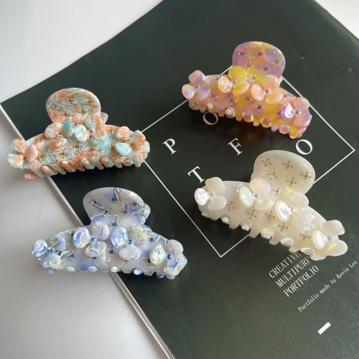 Generic Mini Flower with Diamond Hair Clip,Acetate Claw Clip for Women,Women Hair Accessories,S1