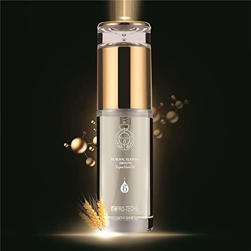 PRO-TECHS Pro-Techs Renewal Keratin-Argan Oil- Botanical Complex +Vitamin A Super Repair Hair Oil for Dry, Damaged Hair- Leave-in Formula- Lightweight- Breakage Reducer
