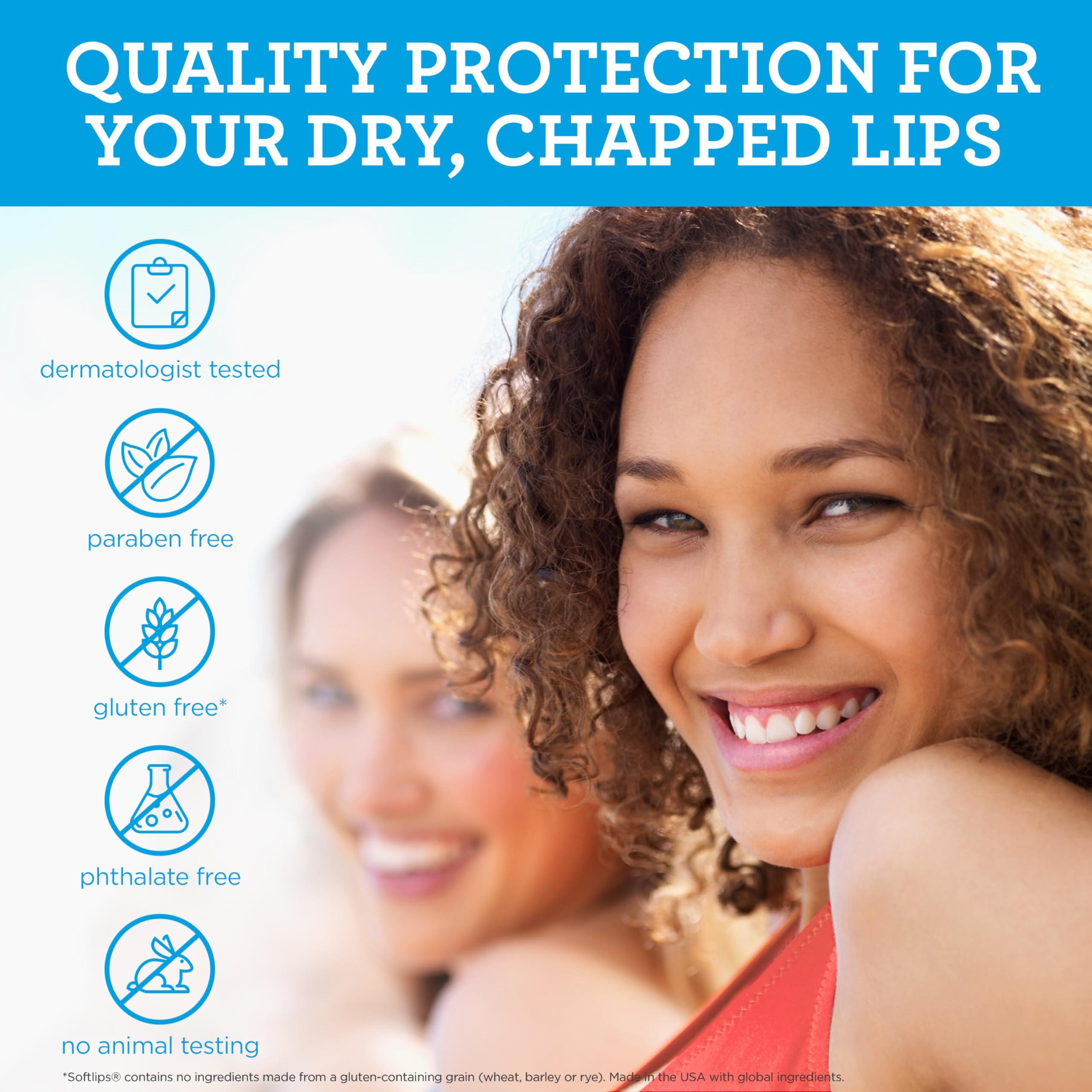 SoftLips Softlips Daily Lip Moisturizer For Very Dry Lips, Vanilla Flavored Lip Balm, SPF 20, Hydrates, Soothes & Prevents Dry, Chapped Lips, Smooth Glide Formula, Dermatologist Tested, Pack of 2 Chap Sticks