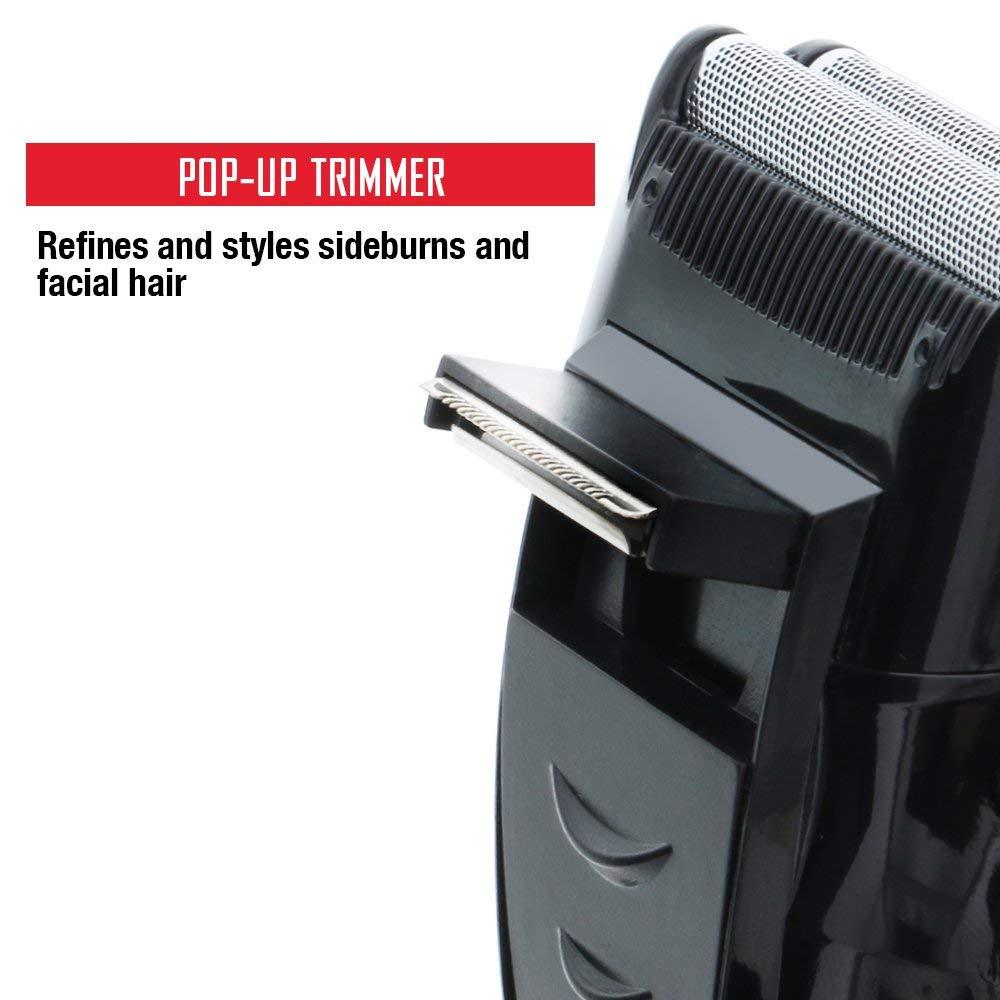 XTREME DIGITAL LIFESTYLE ACCESSORIES Barbasol Rechargeable Electric Foil Shaver with Stainless Steel Blades and Pop Up Trimmer