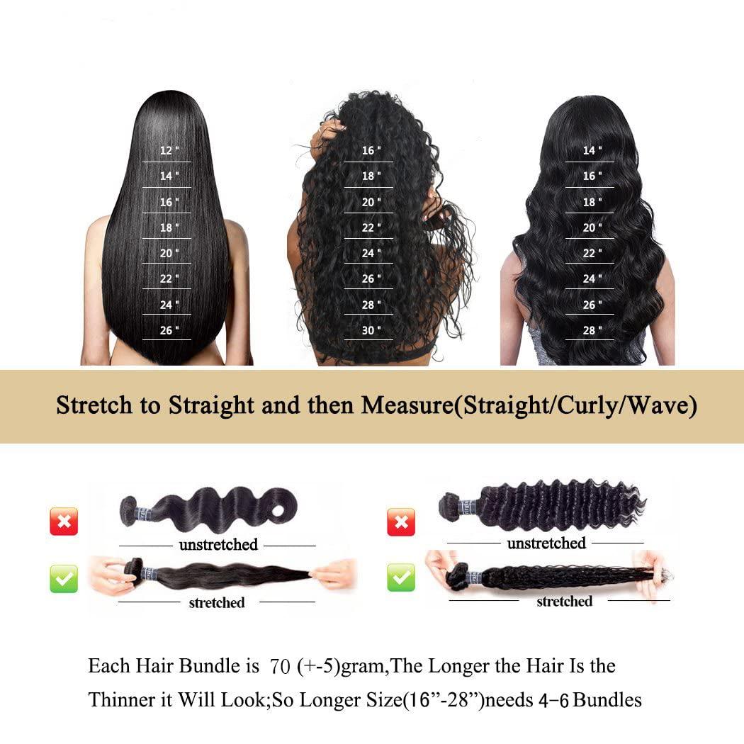 Rebasar Straight Human Hair 3 Bundles 12 14 16 inches Brazilian Virgin 100% Unprocessed Straight Hair Weave Bundles Human Hair Natural Black Color Hair Extensions