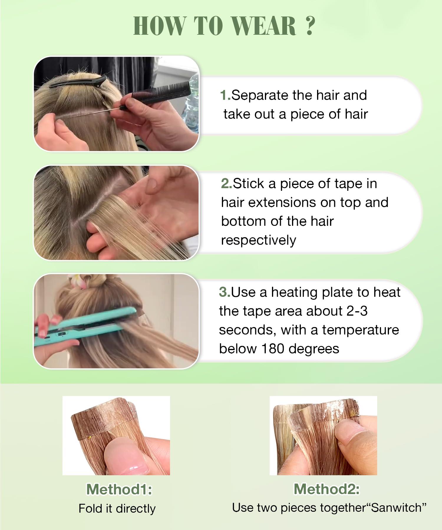 SURNEL SURNEL Tape in Hair Extensions Human Hair 16 inch Tape in Hair Extensions Color 1B Fading to 4 Brown Highlighted 27 Blonde Tape Hair Extensions 20 pcs 50g(#1B/4/27-16)