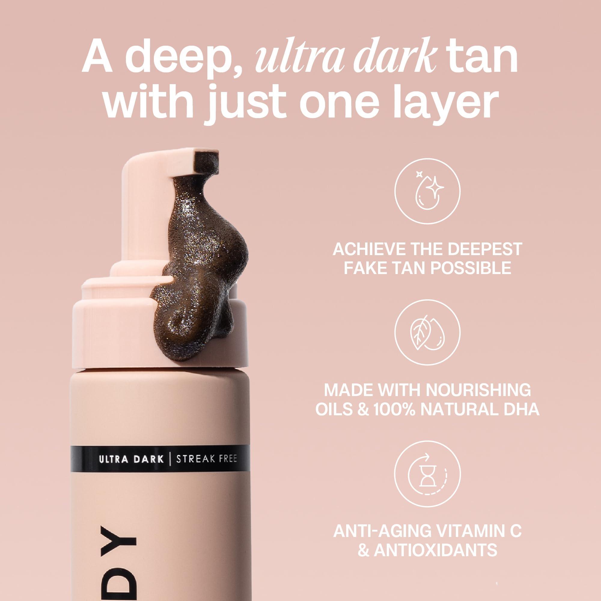 BALI BODY Bali Body Ultra Dark Self Tanner Mousse | Premium Sunless, Tanning Foam | Natural Green-Based Self Tan | Instant Bronze Fake Tan for All Skin Types, Vegan & Cruelty Free (200ml/6.7 fl oz)