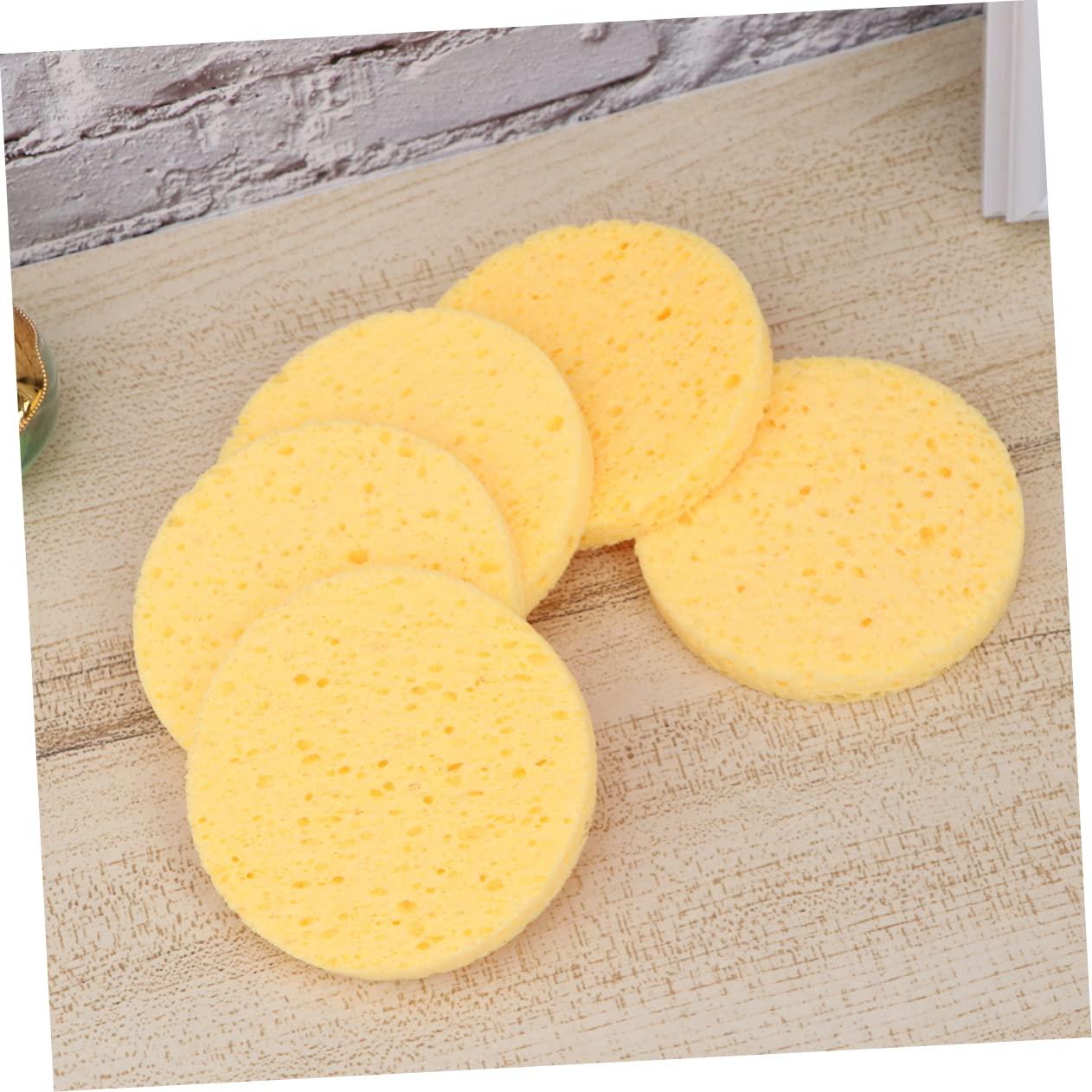 Ipetboom Ipetboom 15 Pcs Round Sponge Pads Makeup Sponges Foundation Makeup Remover Wipes Cellulose Face Sponge Makeup Remover Exfoliating Sponge Face Wash Sponge Face Sponges for Makeup Kits Yellow