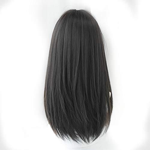 HUAISU HUAISU Long Black Straight Hair Wig with Bangs Synthetic High Density Long Hair Wig for Women