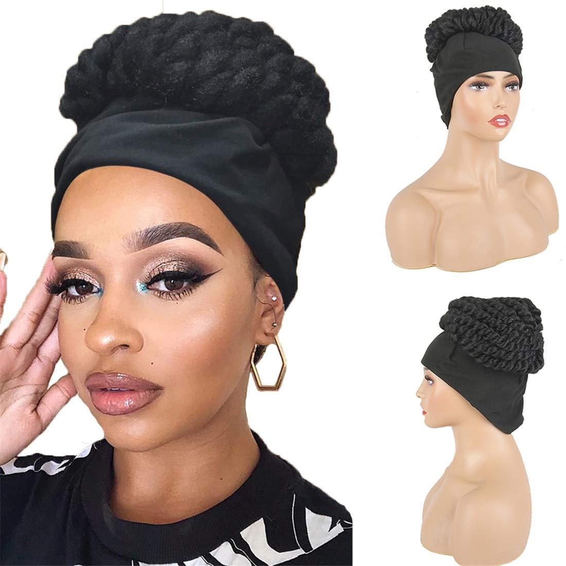 LXUE LXUE Synthetic Braided Head Wrap Wigs 2 in 1 Twist Crochet Black Braided Wigs for Black Women