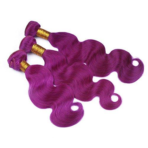 Tony beauty hair Tony Beauty Hair Virgin Malaysian Purple Human Hair Weaves Body Wave Wavy 3 Bundles with 4x4 Lace Front Closure Pure Purple Color 100 Virgin Hair Wefts Wholesale (14 16 18+12)