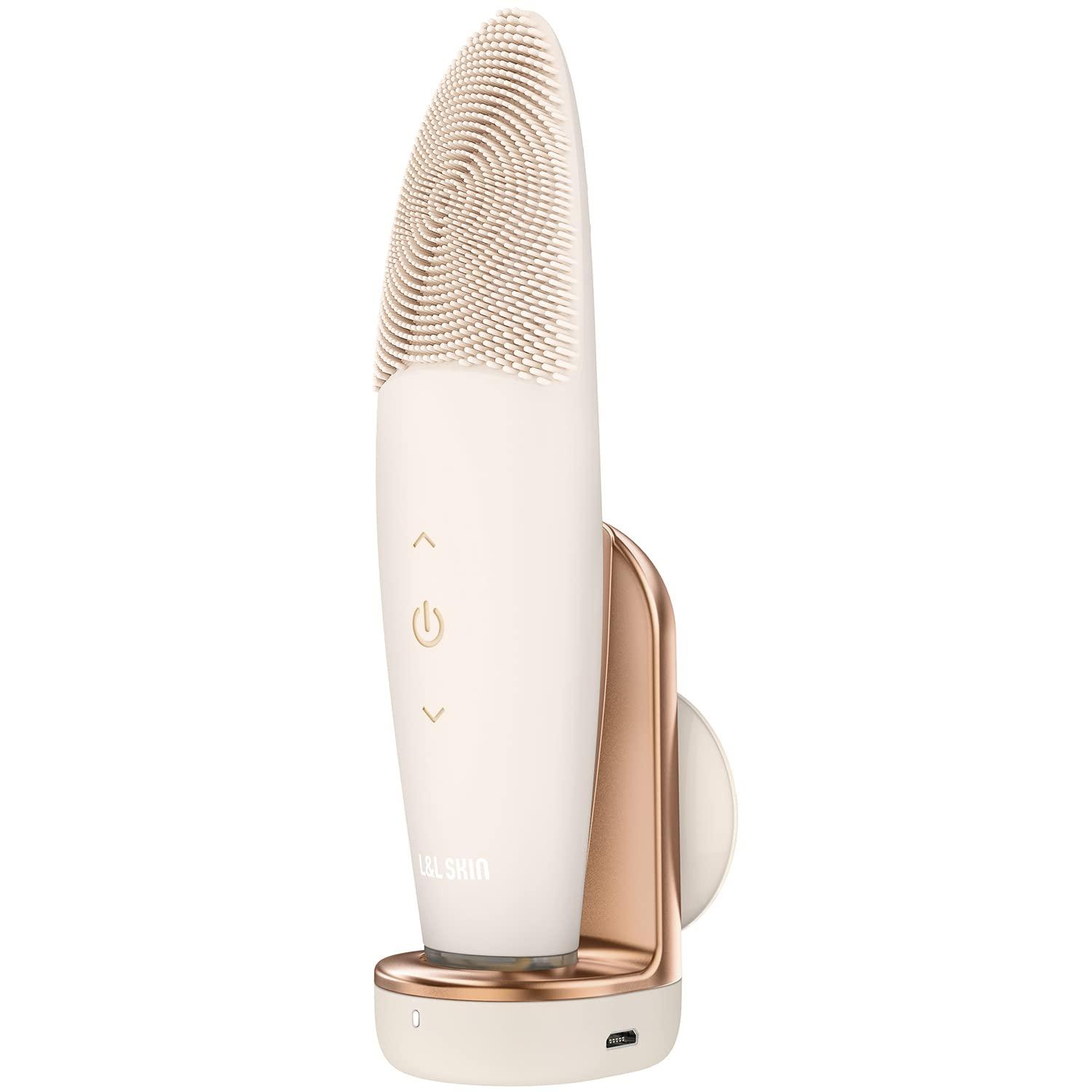 L&L SKIN L&L SKIN EMI Facial Cleansing Brush, Face Brush for Deep Cleansing, Ultra Hygienic Soft Silicone Face Scrubber, Rechargeable & Waterproof
