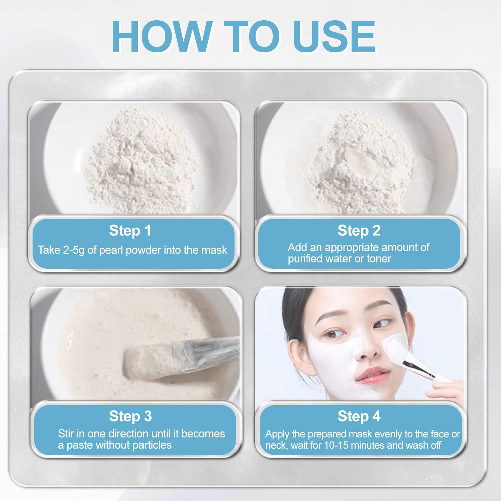 Erinde Erinde Pearl Powder Organic, 100% Natural Freshwater Organic Pearl Powder for DIY Face Mask Cream Serums Lotion, Cosmetic Grade Pearl Powder, 100g/3.52oz