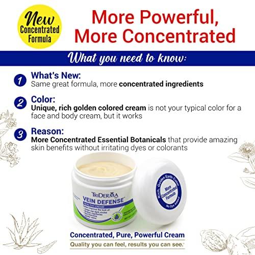 TriDerma TriDerma Vein Defense Healthy Cream, Helps Improve the look of Spider Veins, Broken Capillaries, Red Blotches and Under Eye Dark Circles 4 oz