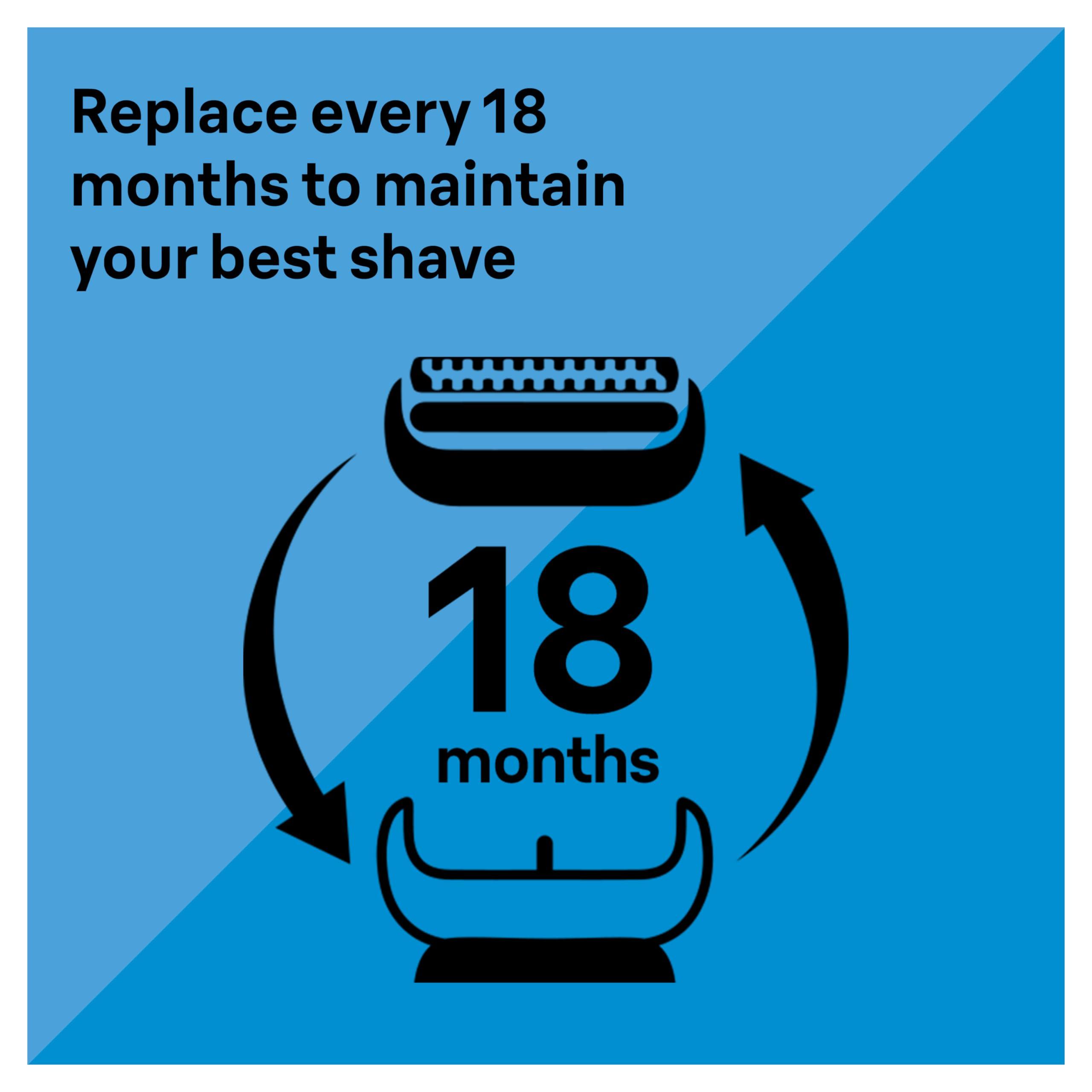 Braun Braun Series 5 Electric Shaver Replacement Head, Easily Attach Your Shaver Head for a Shave as efficient as Day one, Compatible with New Generation Series 5 Shavers, 54B, Black